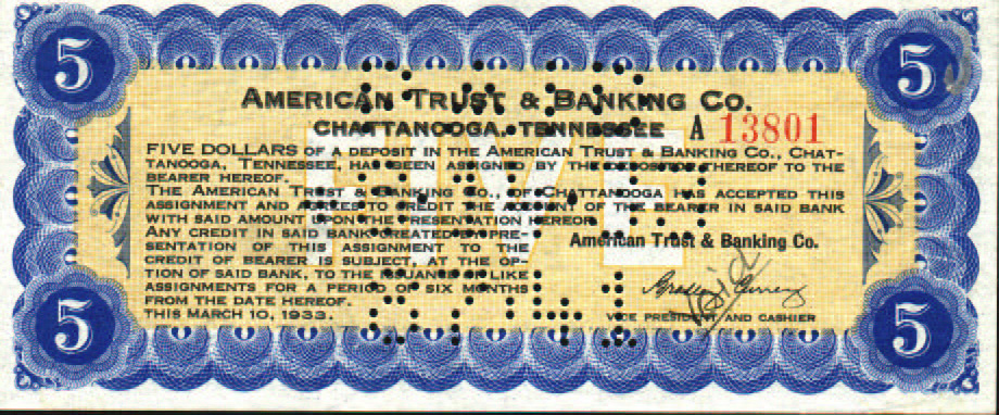 American Trust $5 script