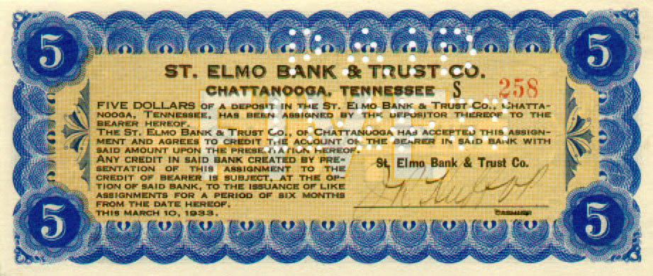 St. Elmo NB $5 script