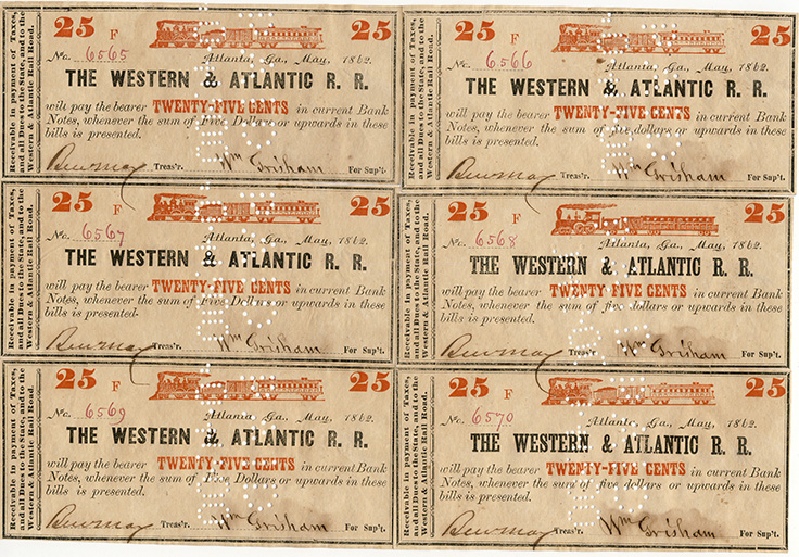 Reconstucted sheet of F $0.25 notes